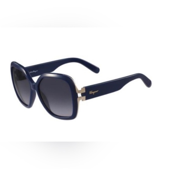 Salvatore Ferragamo Square Black Gold size 56-15 Black 
Frame gradient lenses main image 12